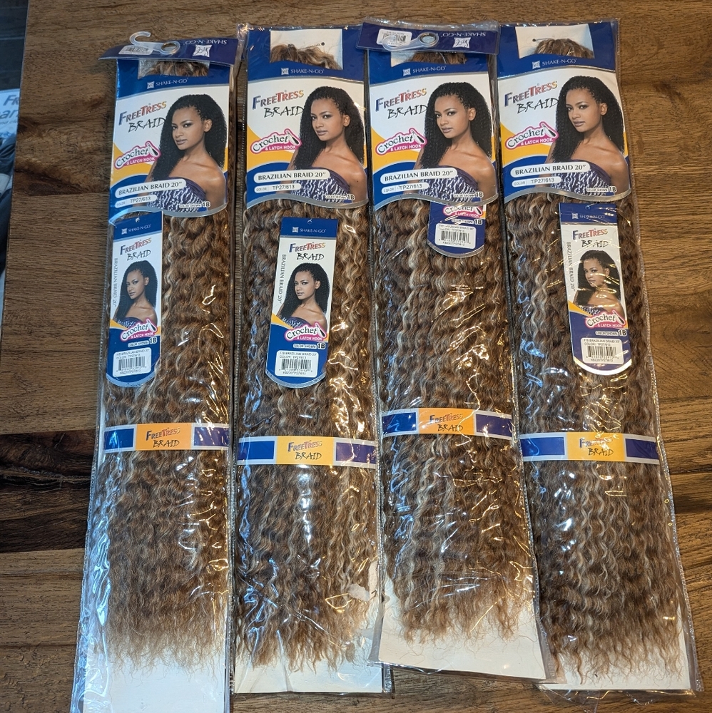 Crochet braid extensions hair dark blond 20 inch